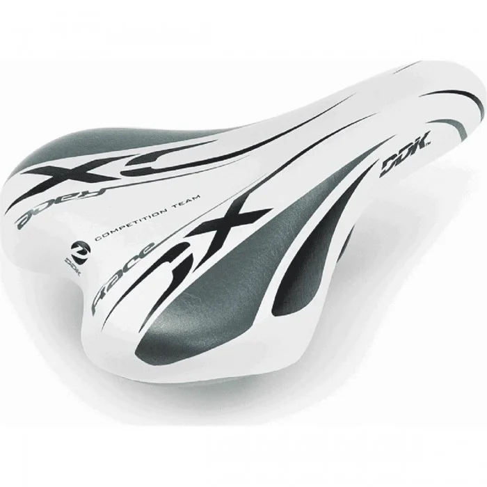 Sella MTB XC Race per Bambino 20/24 Pollici, Bianco/Grigio, Acciaio, Skay, 452g - 1 - Selle - 8032853059487