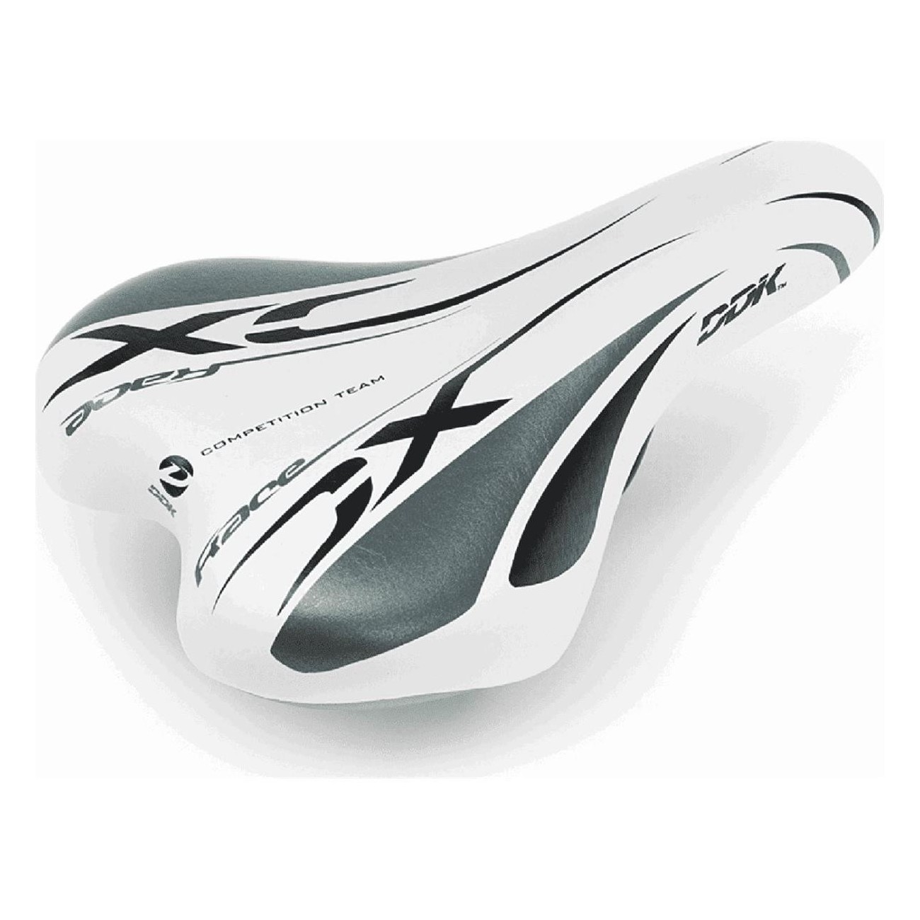 Selle MTB XC Race pour Enfant 20/24 Pouces, Blanc/Gris, Acier, Skay, 452g - 1