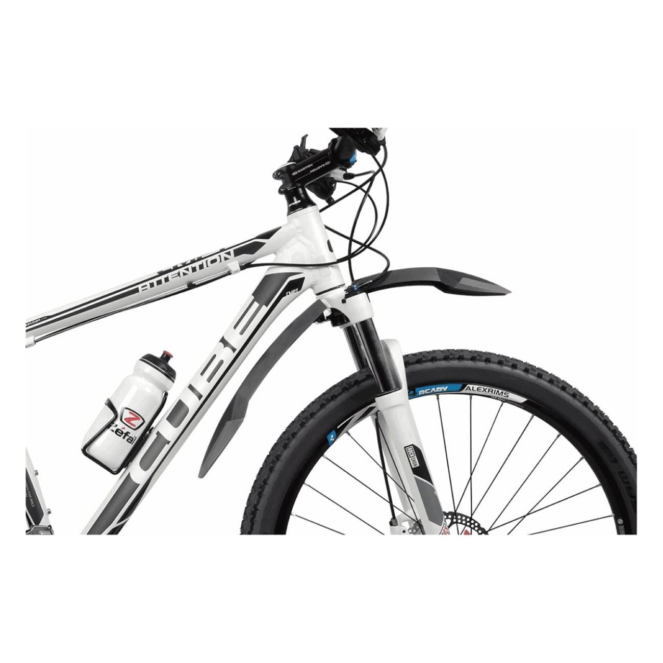 MTB Front Mudguard Deflector M60 for 26', 27.5', 29' Wheels - Fits Forks & Tires up to 2.60' - 4