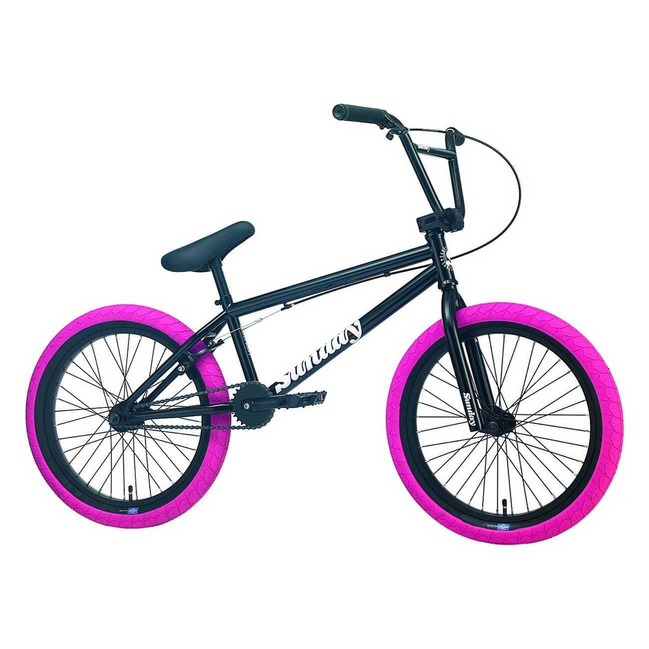 BMX Fahrrad Sunday Blueprint 20' MY2022 - Schwarz mit Rosa Reifen - 1