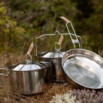  Ensemble de casseroles et poêles en acier inoxydable pour camping  - 5