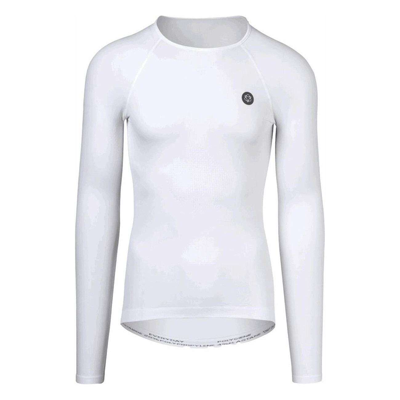 Unisex Long Sleeve Breathable Base Layer White L-XL with Polygene Technology - 1