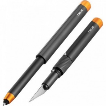 Set Stylo et Couteau True Utility en Acier Inoxydable, Noir, 80 mm - 1