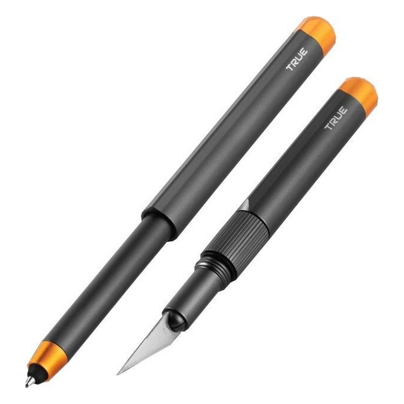 Set Stylo et Couteau True Utility en Acier Inoxydable, Noir, 80 mm - 1