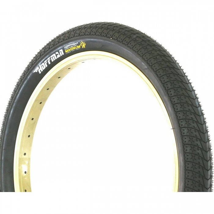 Hoffman Magnum Tire 20 x 2.35' White with Black Tread, Unique Design - 1