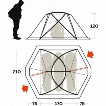 Tente Ferrino Svalbard 3.0 4 saisons 3 places orange - 4