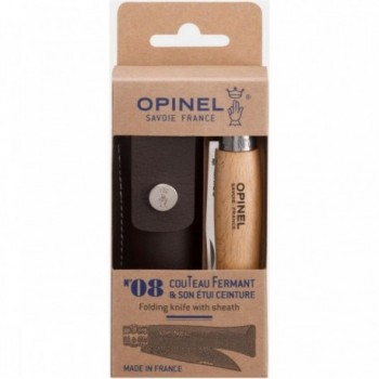 Opinel N°08 Inox Messer mit Yatagan-Klinge und Alpinhülle für Outdoor-Abenteuer - 1