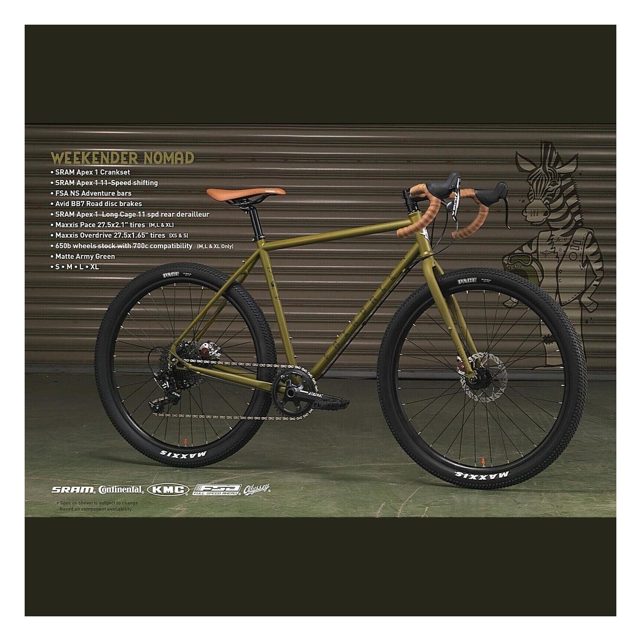 Bicicleta Fairdale Weekender Nomad S Verde Militar Mate - Versátil y Robusta - 1