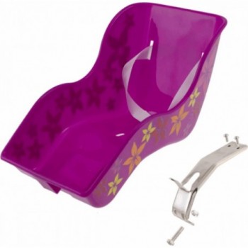 Purple Doll Carrier for Girls' Bike - Safe and Stable Rear Mount - 1