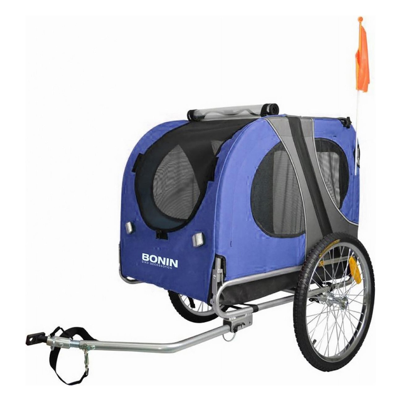 Carrello Porta Animali BONIN NPET Blu/Grigio con Ruote 20'', Portata 40 kg, Telaio in Acciaio - 1 - Rimorchi - 8053329969826