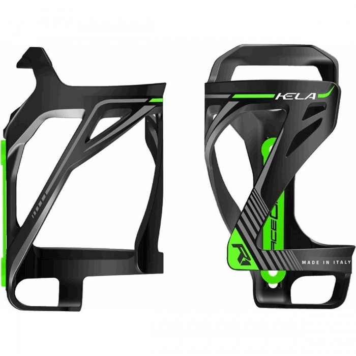  Porte-bidon KELA en polycarbonate noir/vert avec entrée latérale 30g - RaceOne  - 1