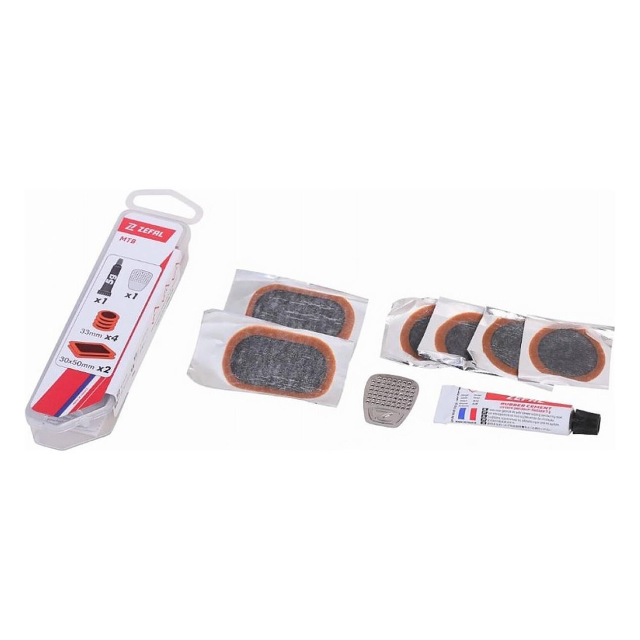 Zefal MTB Inner Tube Repair Kit with Patches, Glue, and Steel Scraper - 1