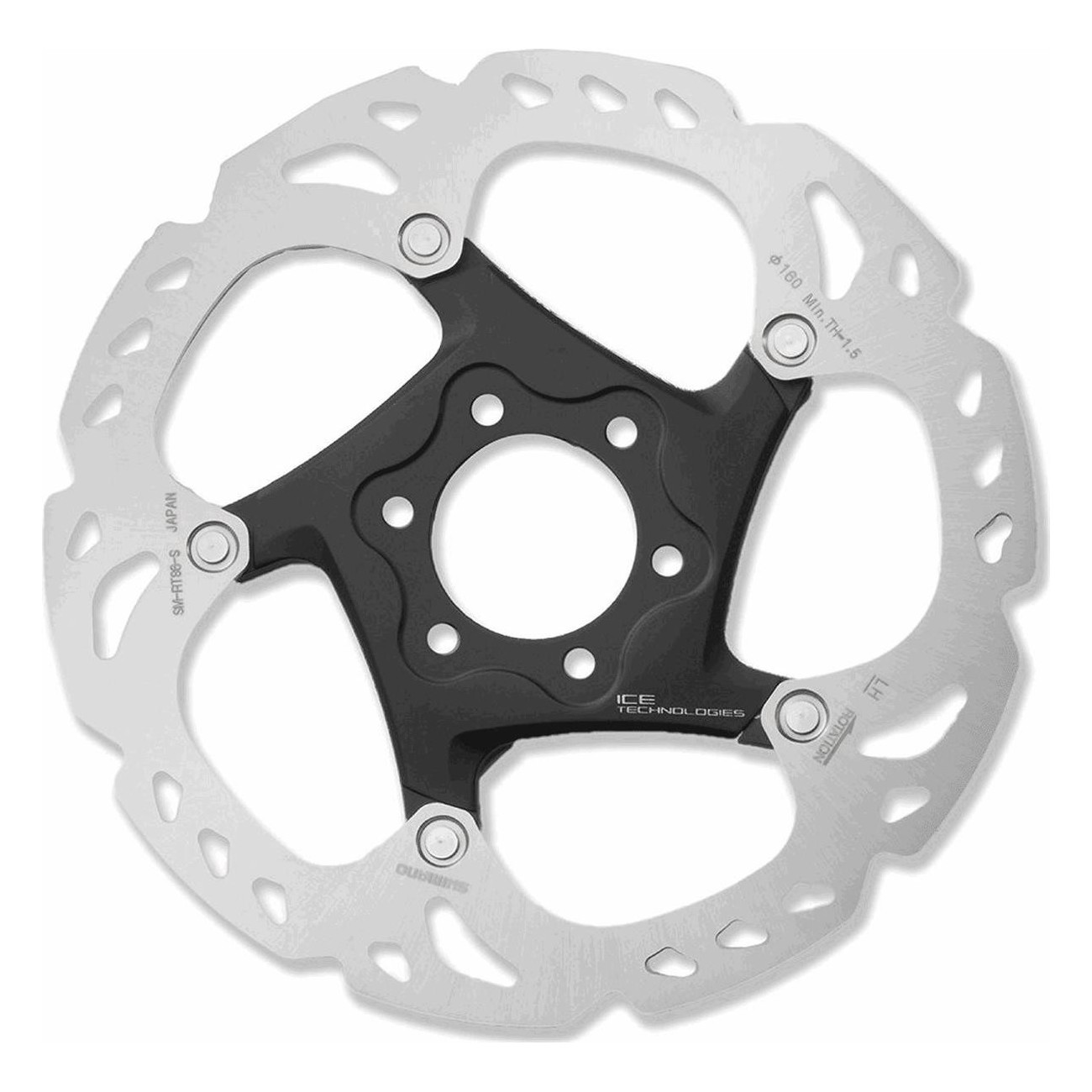 Disco de Freno Shimano XT RT86 Ice Tech 160mm Plata, 6 Agujeros - 1