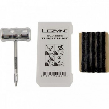 Kit Tubeless Lezyne Classic en Aluminium Argent avec 5 Bouchons, 48g - 1