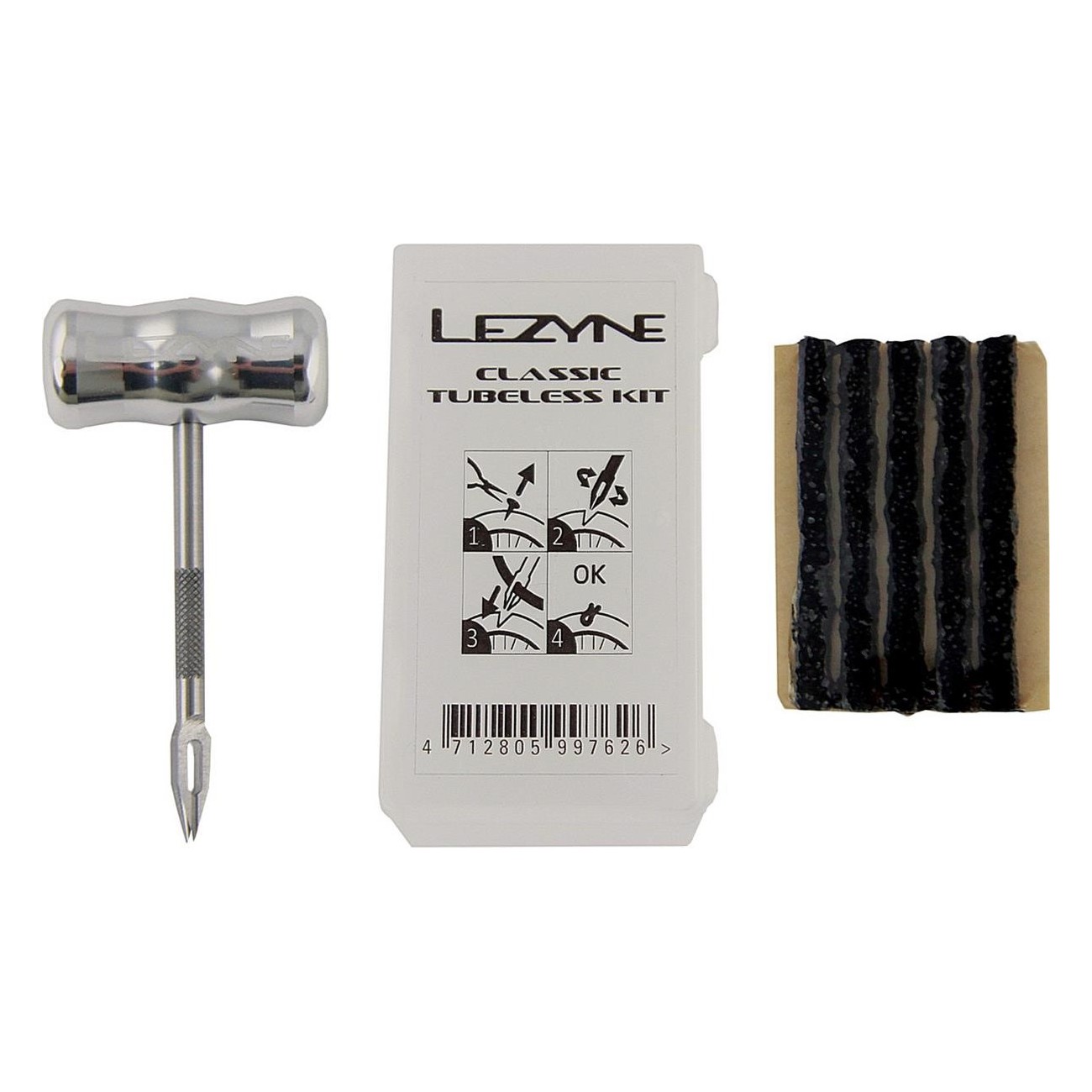 Kit Tubeless Lezyne Classic de Aluminio Plata con 5 Tapas, 48g - 1