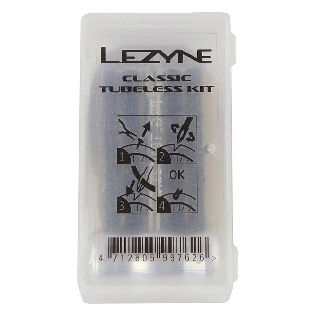 Kit Tubeless Lezyne Classic de Aluminio Plata con 5 Tapas, 48g - 3