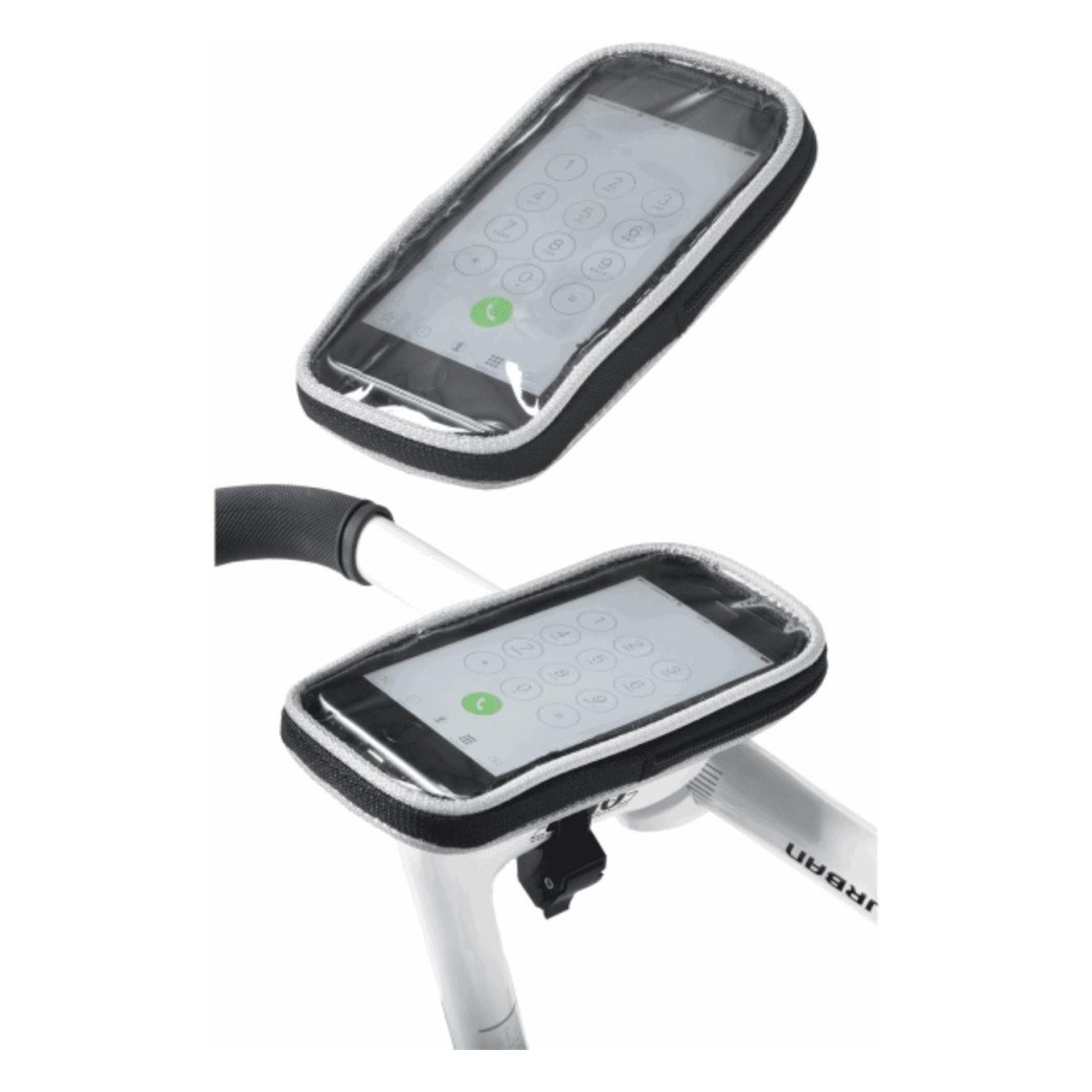 Black Handlebar Smartphone Holder 16x8x1.8 cm with Touchscreen Function - 1