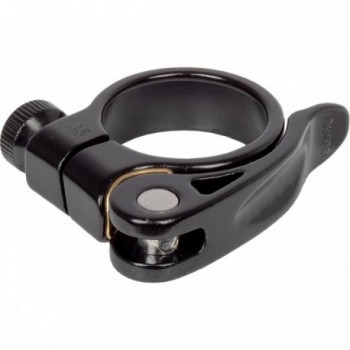 Collier de Selle ZOOM en Aluminium Noir avec Système de Détachement Rapide 34,9 mm - Certifié EN 14766 - 1