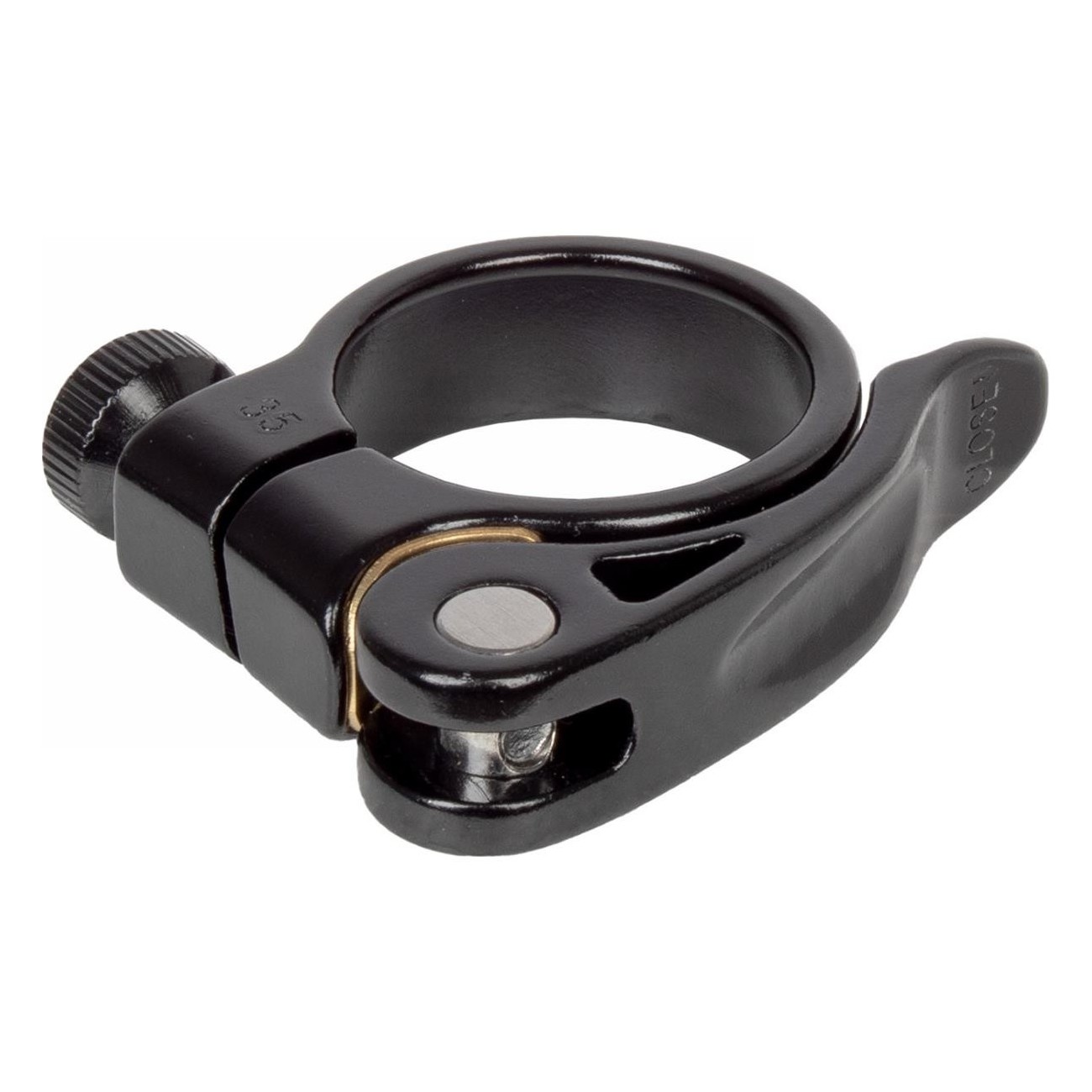 Collier de Selle ZOOM en Aluminium Noir avec Système de Détachement Rapide 34,9 mm - Certifié EN 14766 - 1