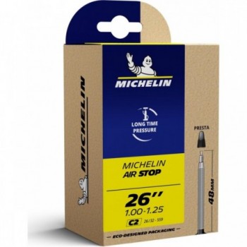 Camera d'Aria Michelin Air Stop 26x1.00/1.25 con Valvola 48mm - Resistenza e Protezione Forature - 1 - Camere d'aria - 352870632