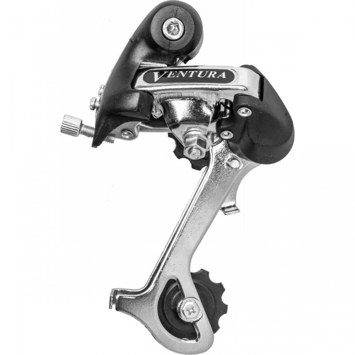 Ventura Rear Derailleur 6/7/8 Speed Long Cage Black/Silver, 36T Capacity - 1