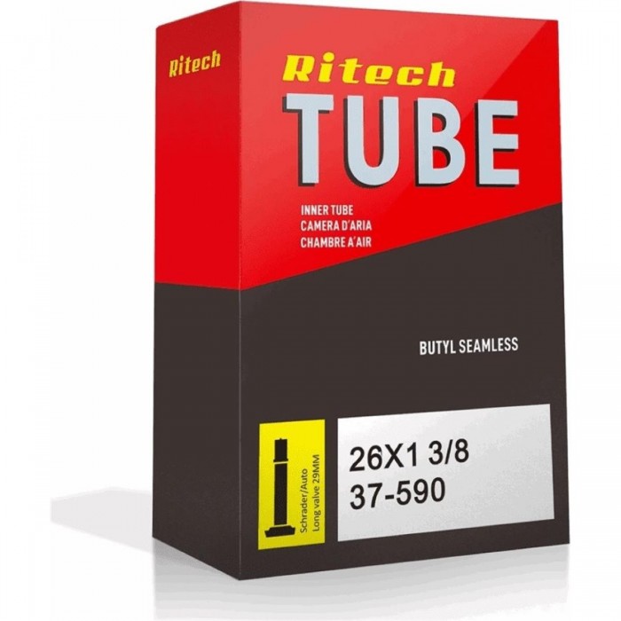 Ritech 26x1 3/8 Inner Tube with 29mm Auto Valve for Bicycles - 1