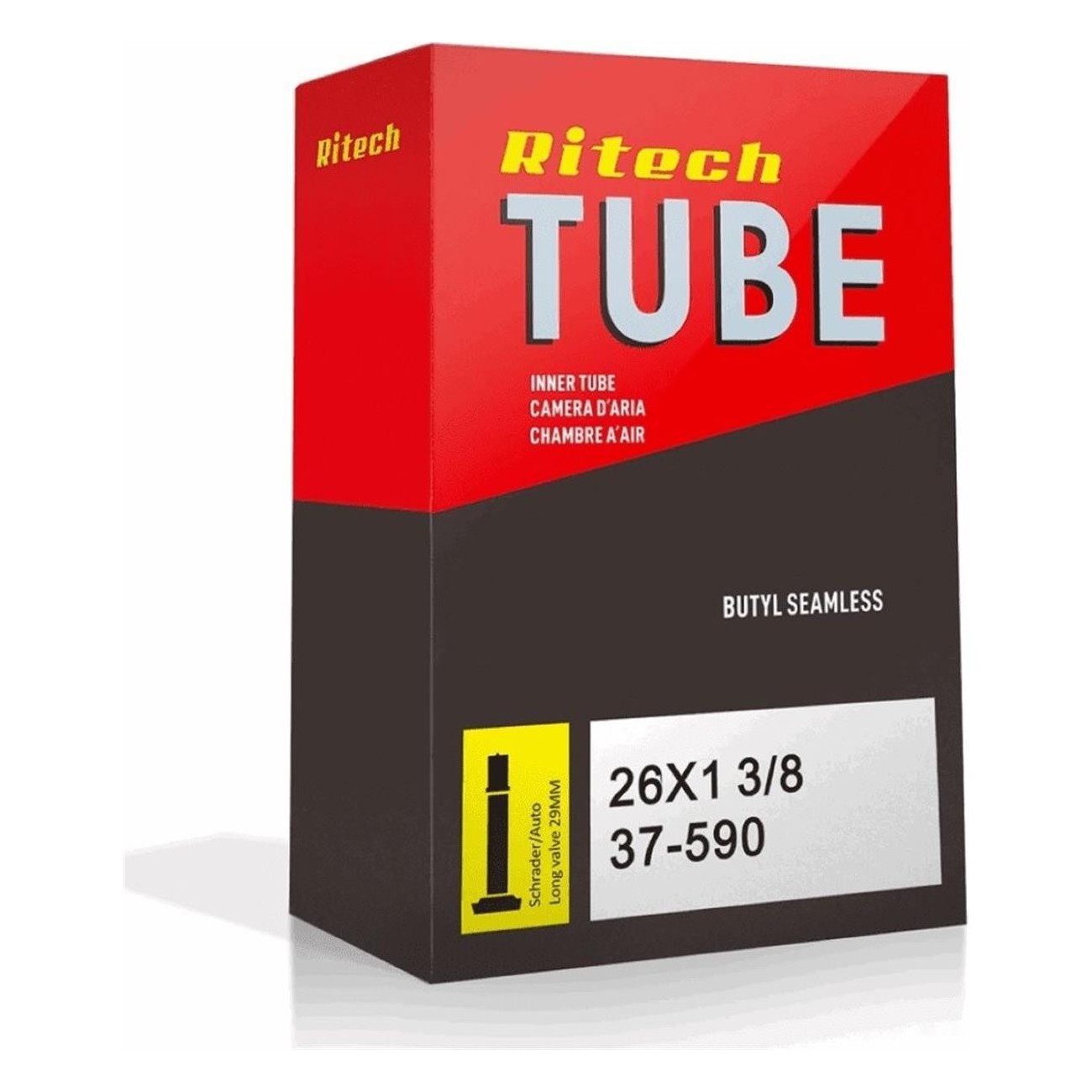 Ritech 26x1 3/8 Inner Tube with 29mm Auto Valve for Bicycles - 1