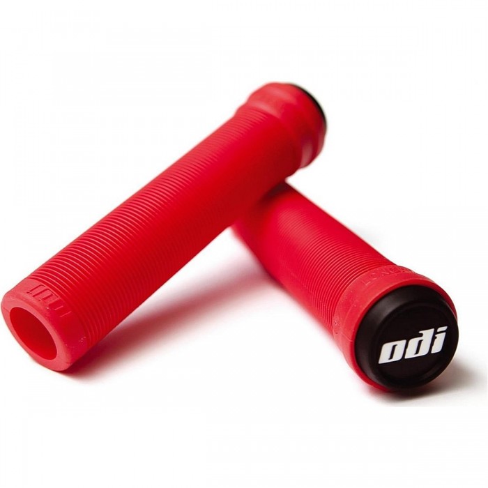 BMX Longneck SL Grips Without Flange Red 135mm - Ribbed Design & SOFT Compound - 1