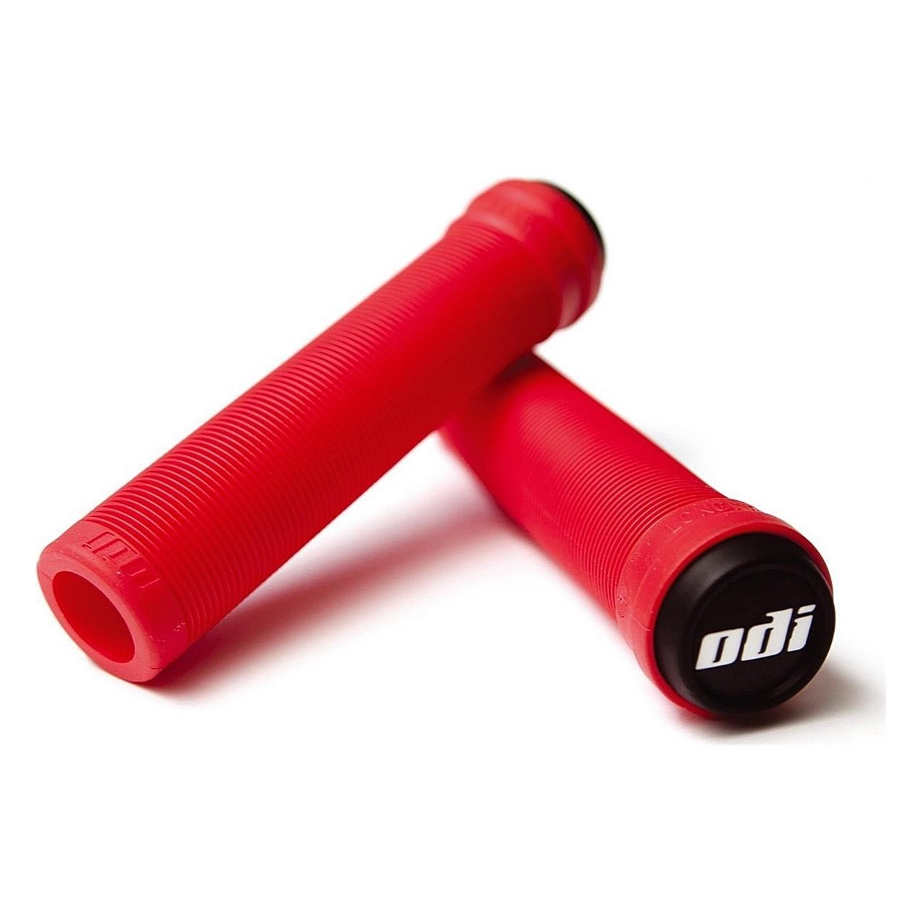 BMX Longneck SL Grips Without Flange Red 135mm - Ribbed Design & SOFT Compound - 1