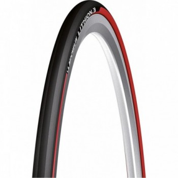 Cubierta Plegable Lithion 3 700x23 Negro/Rojo para Ciclismo - Larga Duración y Gran Agarre - 1