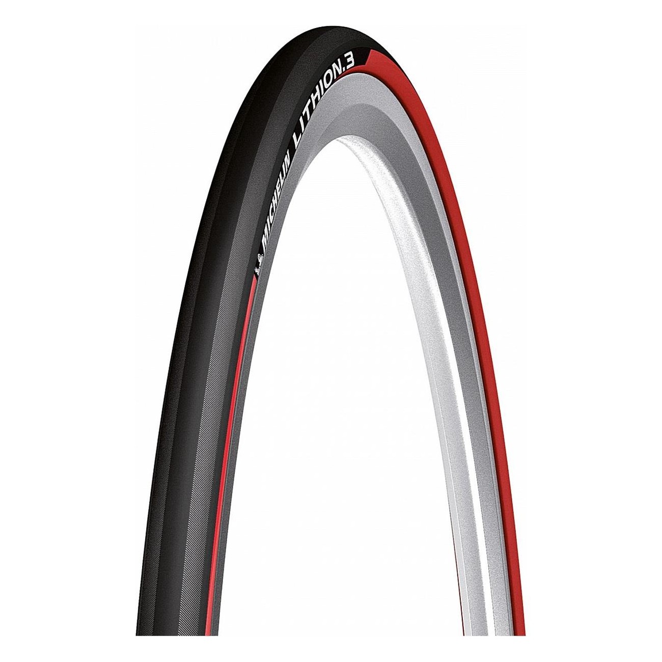 Cubierta Plegable Lithion 3 700x23 Negro/Rojo para Ciclismo - Larga Duración y Gran Agarre - 1