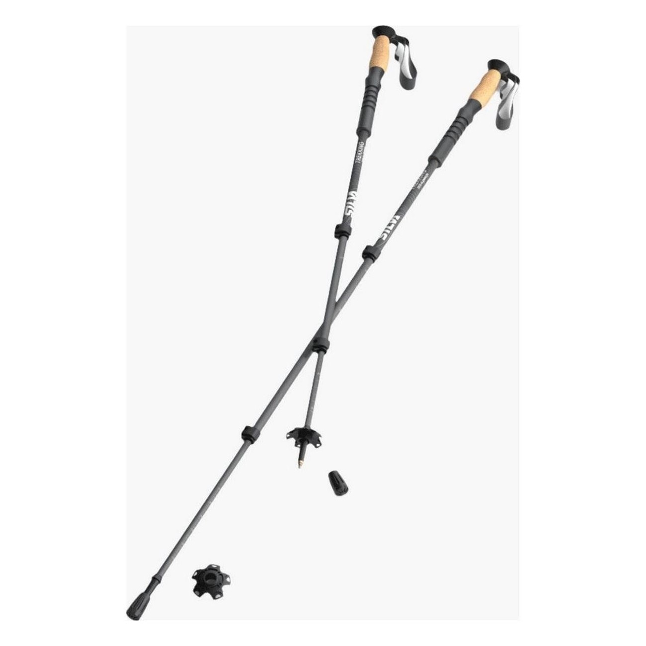 Silva Aluminum Trekking Poles with Cork Handles and Included Accessories - 1