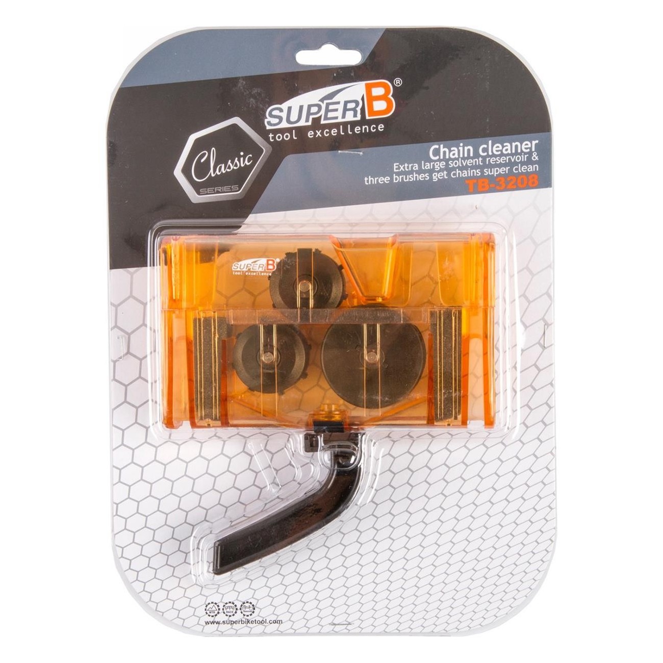 Limpiador de Cadenas SuperB TB-3208 Naranja para Bicicleta - Herramienta de Alta Calidad - 4