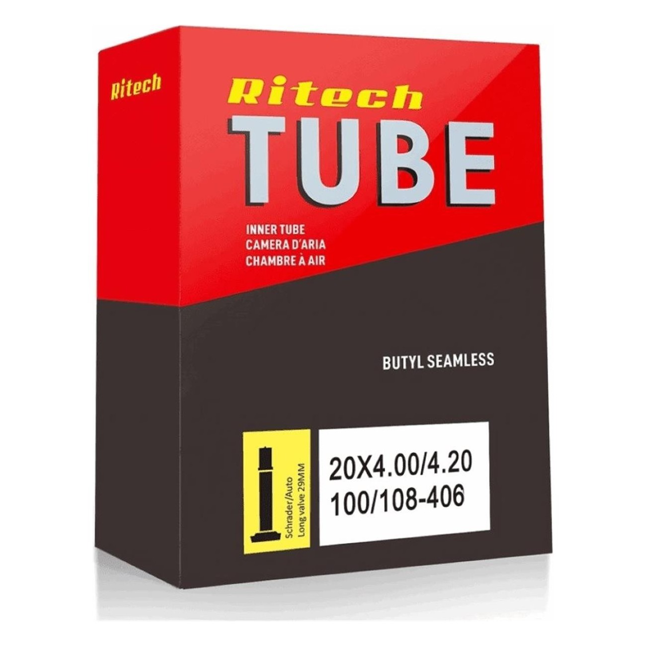 Ritech 20x4.00/4.20 Inner Tube with 29mm Auto Valve - Standard and Reliable - 1