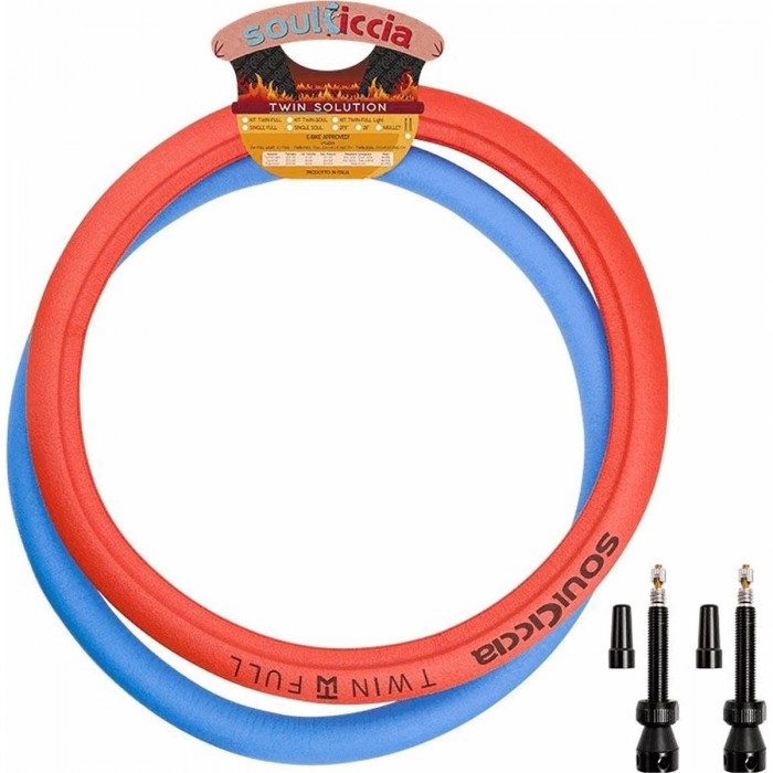 Kit Soulciccia 27,5x45mm Twin Full con 2 Valvole Tubeless - Set Completo per Sistema Tubeless - 1 - Inserti/salsicciotti - 80055