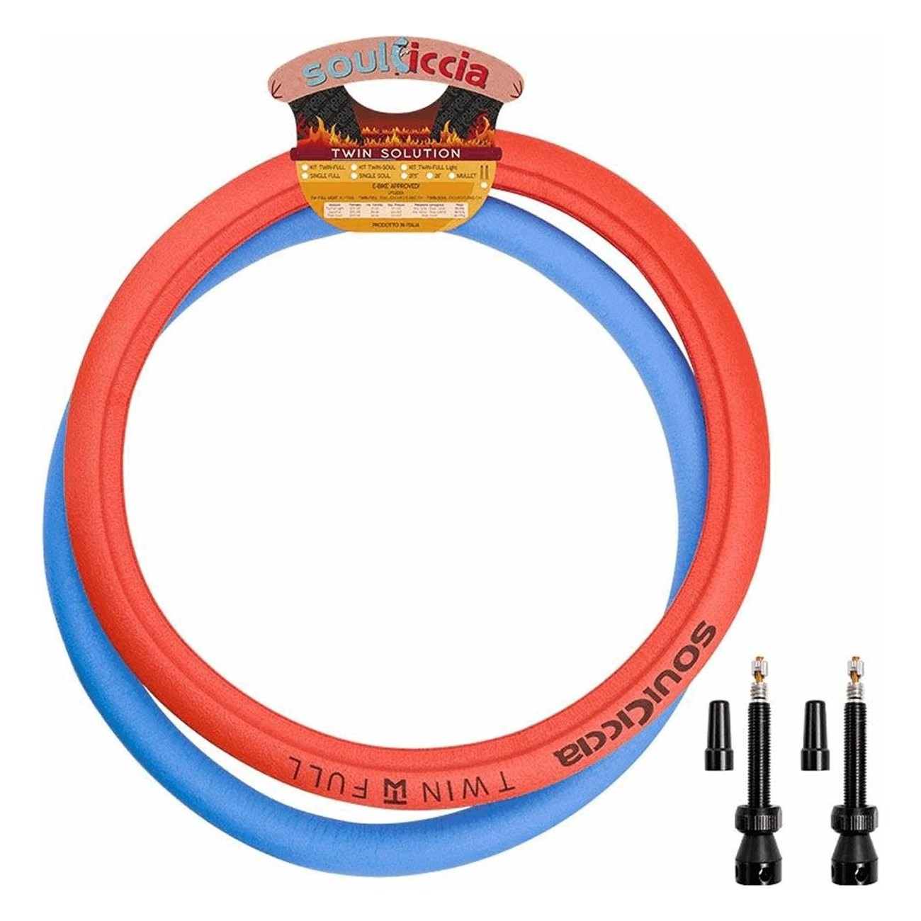 Kit Soulciccia 27,5x45mm Twin Full avec 2 Valves Tubeless - Set Complet - 1