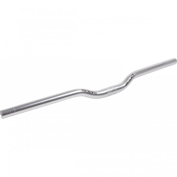 Guidon VTT Zoom en Aluminium Argent 620mm, 25,4mm, Rehausse 10°, 30mm - 1