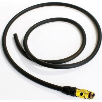 Floor Pump Hose with Threaded Chuck and Glossy Gold ABS Connectors - 1