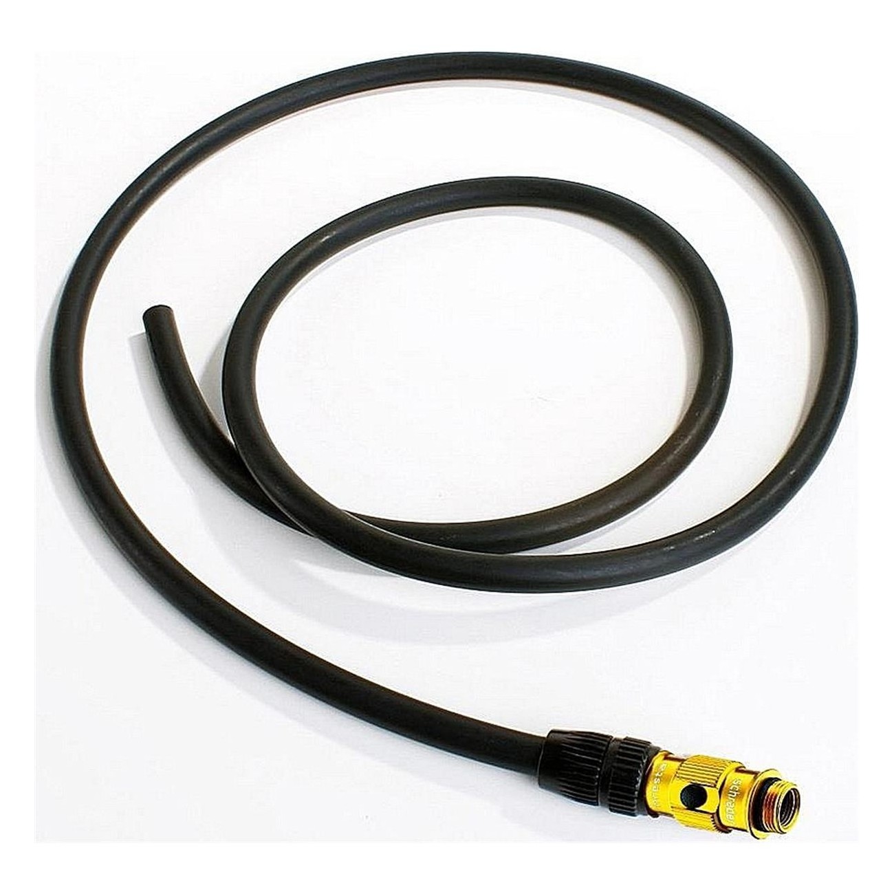 Floor Pump Hose with Threaded Chuck and Glossy Gold ABS Connectors - 1