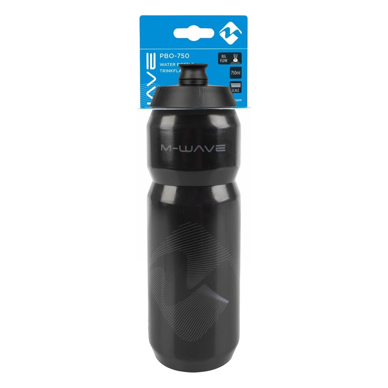 Borraccia M-WAVE 750 ml in Plastica Nera - 4 - Borracce - 0887539034214