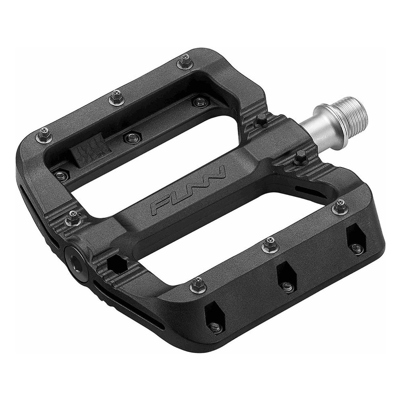 Black Magic FLAT Pedal 103x98x17mm Black Thermoplastic with Black Pins - 1