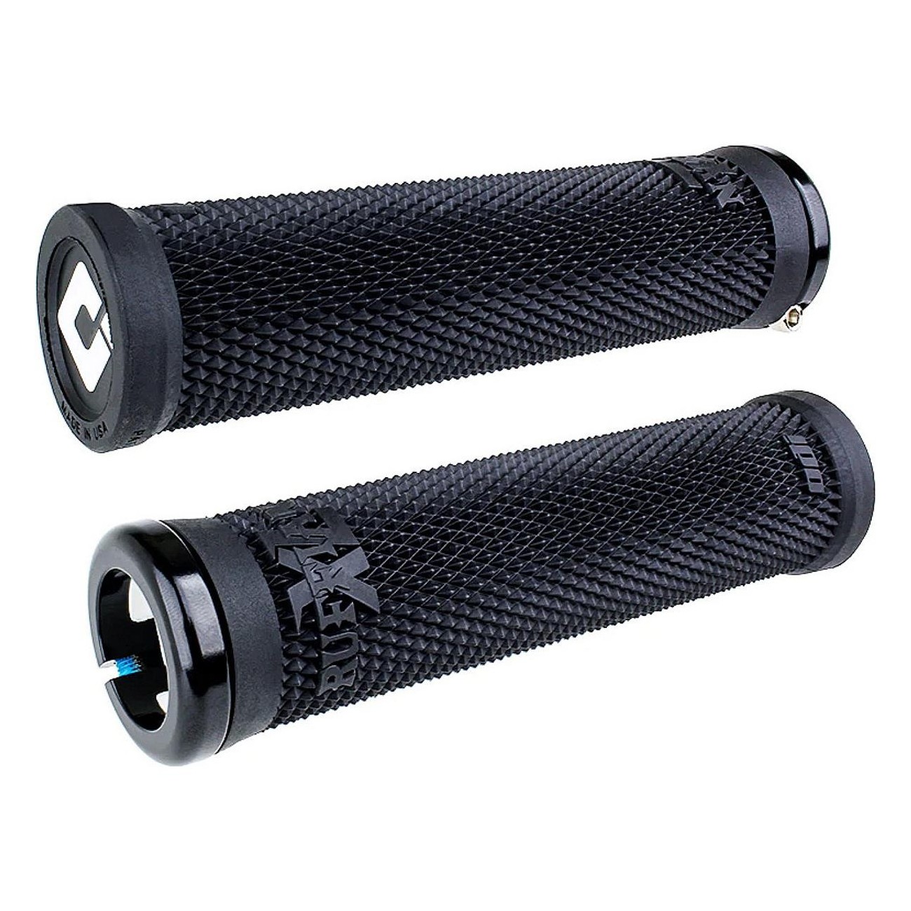 Odi Grips Ruffian XL V2.1 Lock-On Nero con Morsetti Neri, Impugnature 135mm per BMX e MTB - 1 - Manopole - 0711484194900