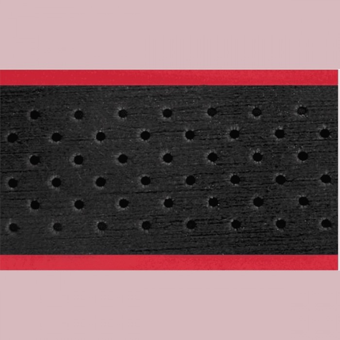 Black Polyurethane Reverse Handlebar Tape with Red Stripe for Adults - 1