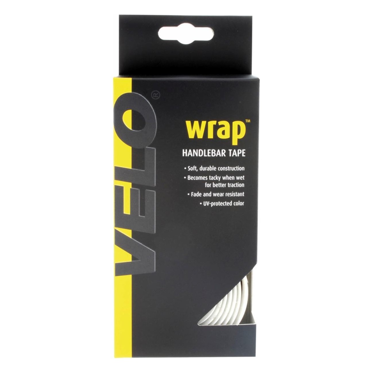 Velo White Anti-Slip Handlebar Tape with Plugs and Adhesive - 4