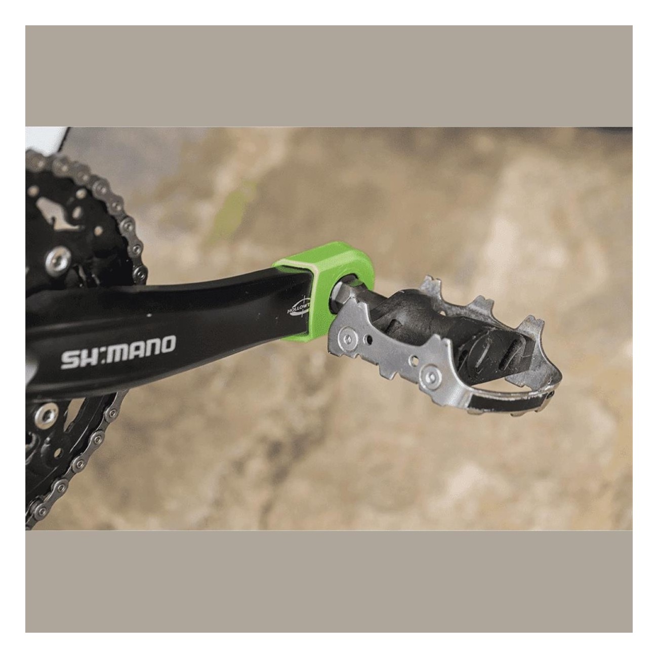 Crank Armor Pedal Protection in Grüner Thermoplastik für Sram und Shimano - 2