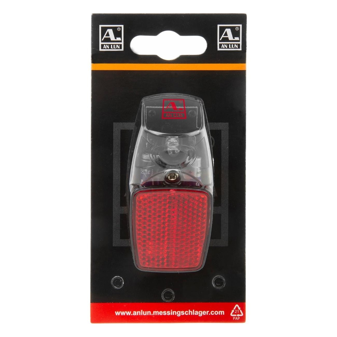 ANLUN Battery-Powered Rear Light for Fender with Red LED and Reflector - 2