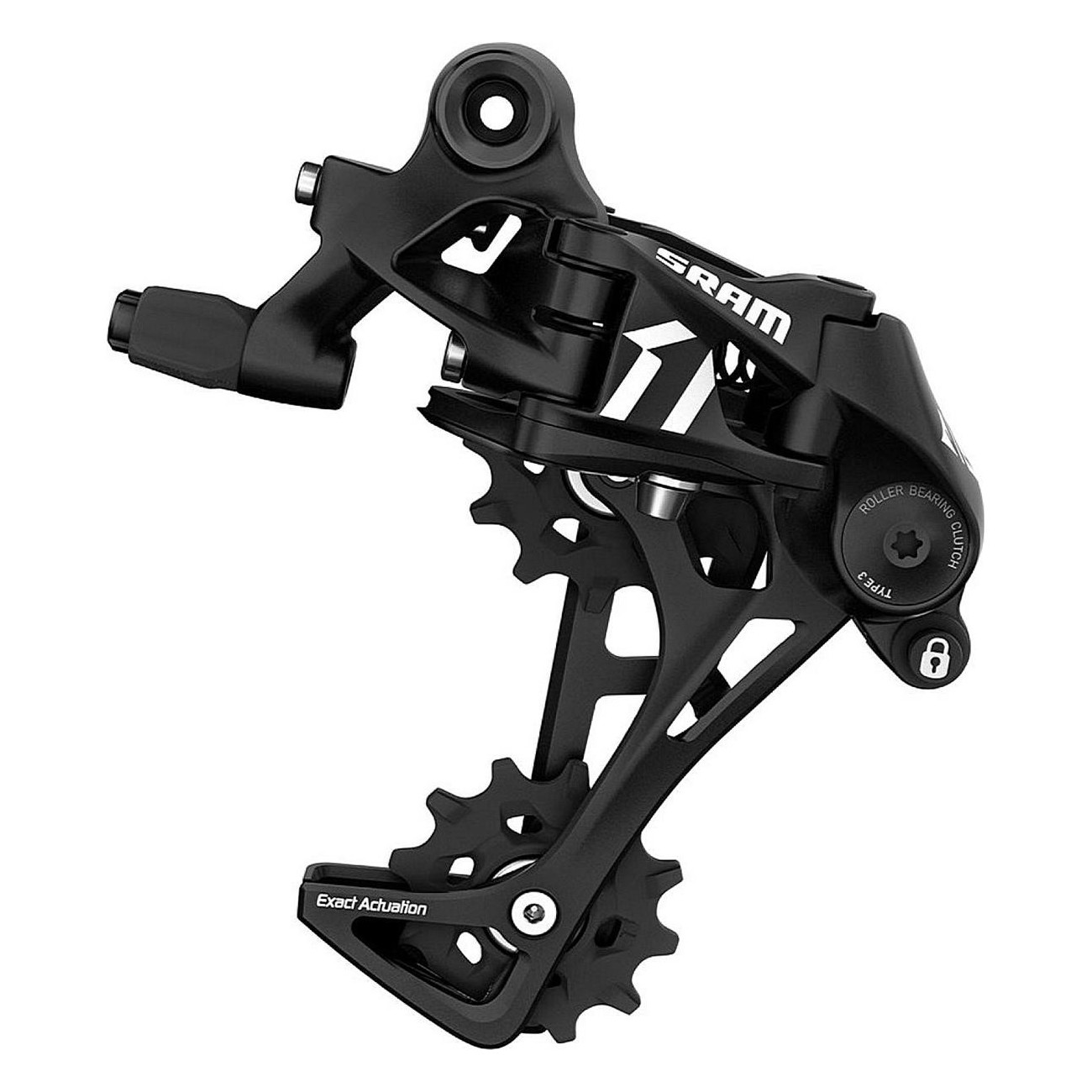 Deragliatore Posteriore SRAM Apex 1 11V Nero, Gabbia Lunga, 42T, Geometria X-HORIZON e Frizione a Rulli - 1 - Cambio posteriore 