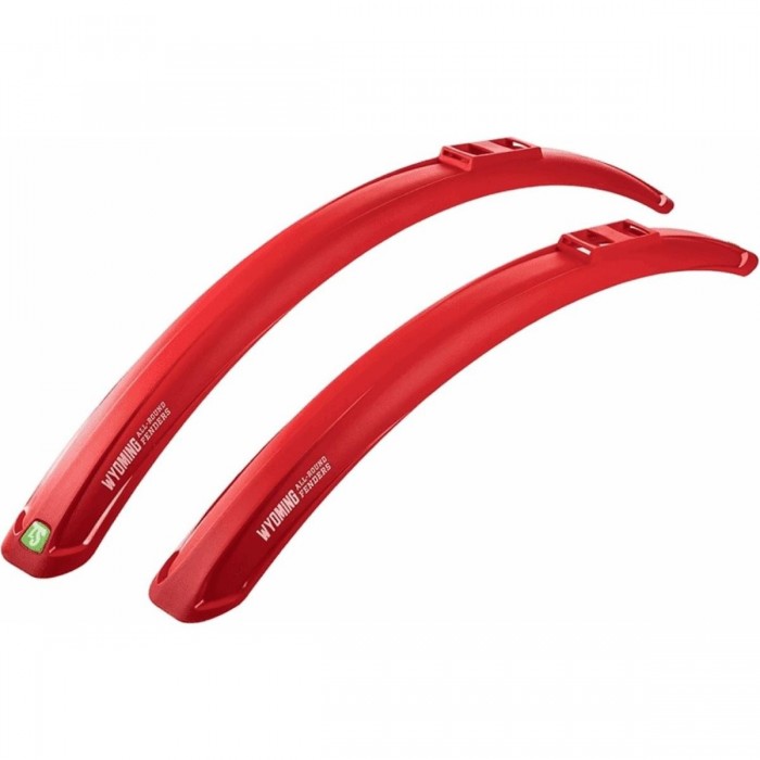 Red Wyoming 26/28' Quick Release Mudguards for Bicycles - 1