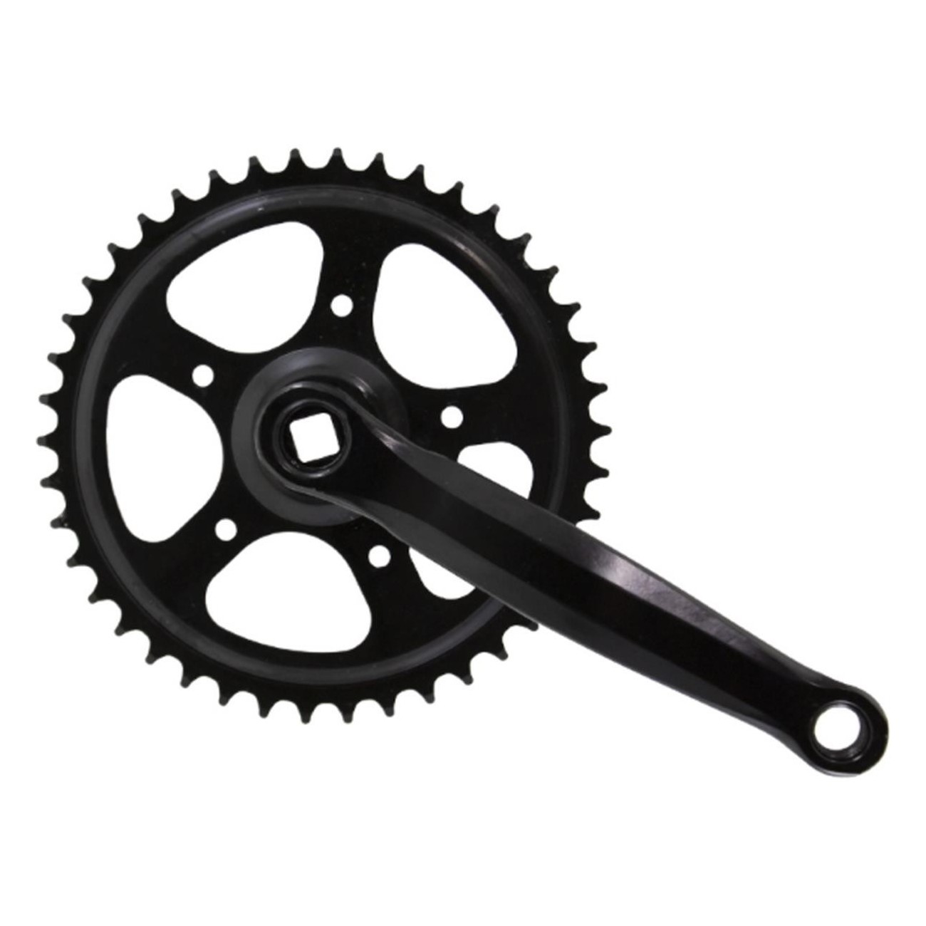 Black Steel Crankset 42T 170mm for Urban Bike 5-8 Speed - 1