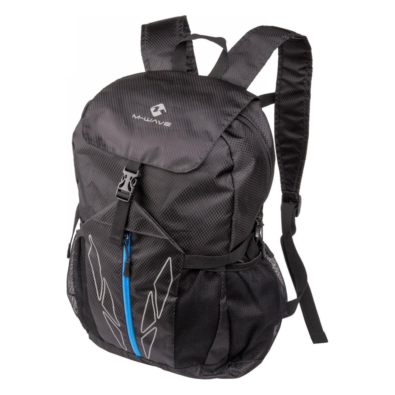 Mochila Plegable M-Wave Deluxe 20L Negro-Gris de Poliéster, Ligera y Compacta - 1